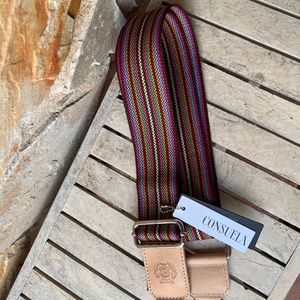 Consuela Webbed wide  crossbody strap in Brown multi color
